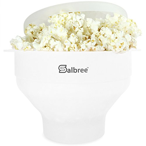 Salbree Microwave Popcorn Popper Maker Silicone Collapsible Bowl No Oil