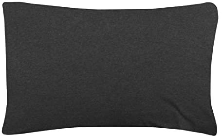 Sleepdown Jersey Melange Housewife Pillowcase - Warm, Comfortable and Easy Care Plain Yarn Dyed - Charcoal
