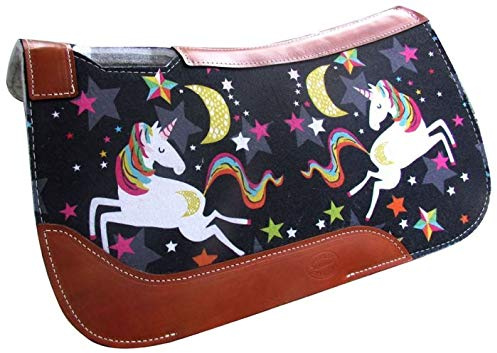 Showman Pony Size 24 x 24 Dreaming Unicorn Printed Solid Felt Saddle pad.