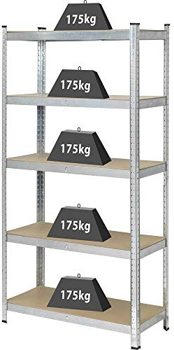 TOOLCRAFT TO-7863108 Lagerhylla 175 kg (B x H x D) 90 x 1.8 x 40 cm Metall, MDF galvaniskt förädlat Förzinkat, Silver