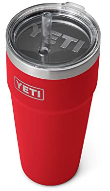 YETI Rambler 26 Oz Straw Cup Rescue Red