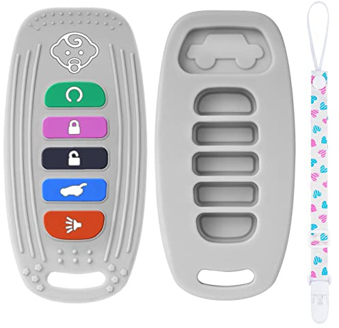 HOTUT Mordedores Bebes,Juguetes de Silicona para La Dentición con Cuerda anti-perdida,Juguete la Dentición del Bebé sin BPA,Mando a Distancia para la dentición para Bebés