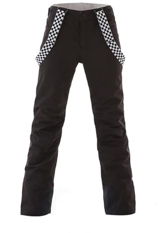 ALSOGO Pantalon de ski pour femme - Imperméable - Professionnel - Coupe-vent - Pantalon de pluie chaud - Pantalon de randonnée - Snowboard - Pantalon softshell avec bretelles amovibles - Combinaison