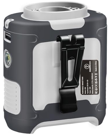 MRDIYFUN 16000mAh Waist Fan Portable Rechargeable Wearable Fan Hand Free, 6-40hours Wearable Cooler Fan for Traveling Working Outdoor Office (Grey and White)