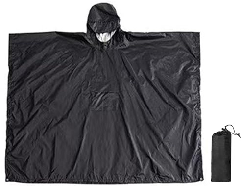 BDSHUNBF Waterproof Rain Poncho Lightweight Reusable Rain Poncho Adult Waterproof,3-in-1 Multifunctional rain Cover,Poncho Waterproof Adult Lightweight Waterproof Raincoat for Hunting Hiking Cycling