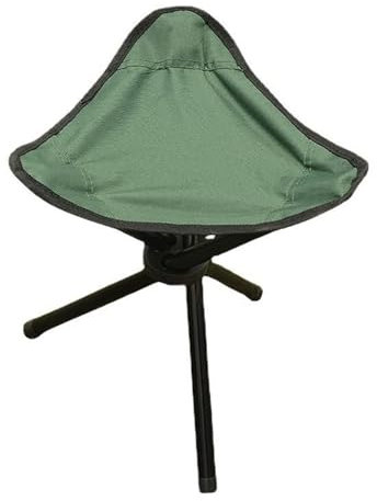 VKEID Sgabello Pieghevole a Tre Gambe Sgabello portatile da esterno Sgabello da pesca Sedia pieghevole da campeggio Sgabello pieghevole a tre gambe da campeggio(Green)