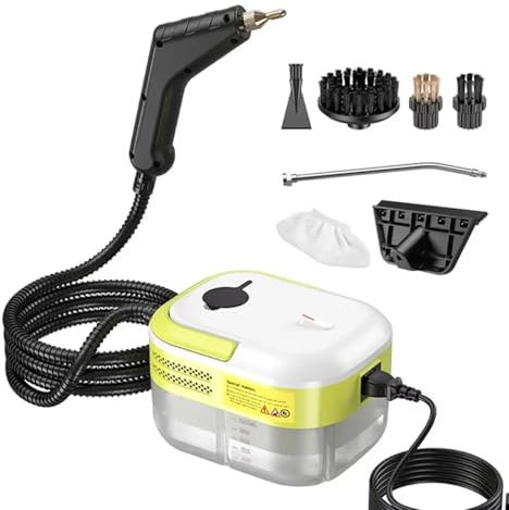 Dampfreiniger Handgerät, 2500W Hand Dampfreiniger für alles mit 8 Zubehör, 3.0 bar Dampfdruck 1200ML Tank,Tragbarer Steam Cleaner für Fenster, Küche, Boden,Auto