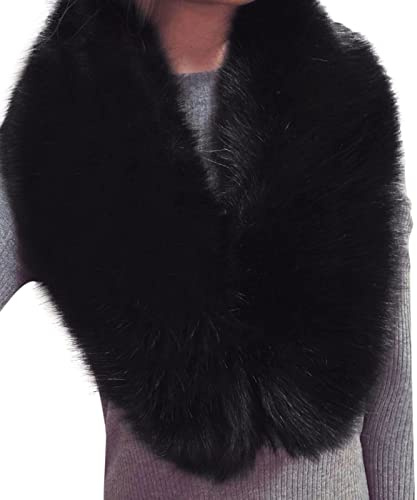 Cuello Bufanda Mujer Piel Sintética Bufanda Mujer Invierno Elegante Cálido Clásica Cuello de Piel Bufandas Estola Abrigo Bufandas Suave Esponjosa Larga Mullida Cuello de Pelo 01