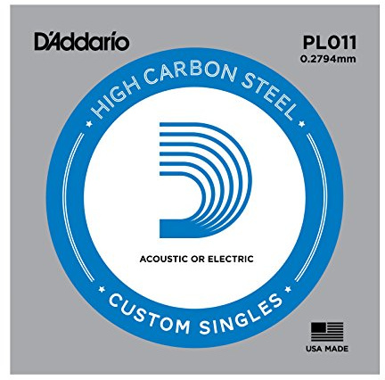 d'Addario PL011 Cuerda para guitarra eléctrica de acero, 011 x Cuerda suelta, Plateado