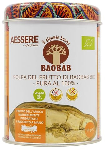 Superfrutti Aessere - Cofanetto Polpa Baobab - 150g, tè ricco di vitamina C