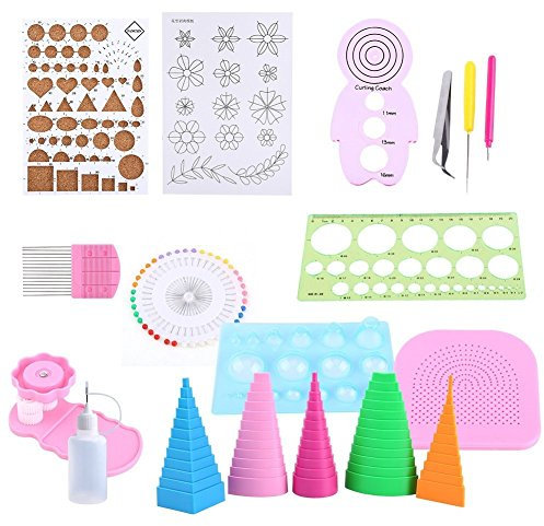 Quilling Set zum Basteln mit Papierstreifen Zangen Quilling Stifte Dekoration für Haus und Büro
