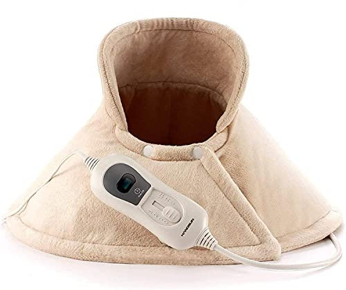 Hangsun TP530 - Nastro termico elettrico per collo, spalle e schiena, cuscinetto termico con 3 livelli di temperatura, cuscinetti elettrici morbidi per alleviare il dolore, 60 x 62 cm