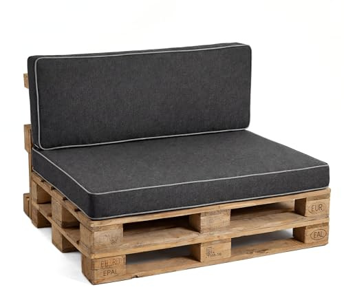 Gutekissen® Coussin pour Palette Extérieur - Confortable Coussin pour Canapé Jardin PFK - Différentes Tailles et Coloris (Coussin d'assise 120x60, Anthrazit)