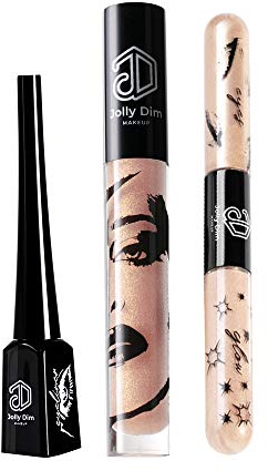 Jolly Dim by Inglot Makeup Set Warm Gold - Eyeliner Braun. Lipgloss Gold Glitter 5. Eyes & Glow Duo Set Sunny Gold 3. Ein Must-have-Set. Gestalten Sie einen kompletten Look.