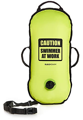 BUDDYSWIM Bouée de Natation en Eau Libre 10L pour traversées et compétitions. Finition Nylon, Ultra léger et résistant, avec poignées et Ceinture réglable