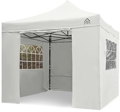 All Seasons Gazebos 3x3m Waterproof Pop Up Gazebo with Premium Sides White