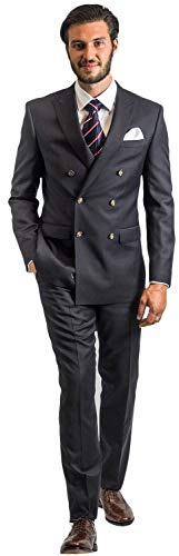 Pkrboro Hombre Traje Slim Fit Chaqueta Cruzada y pantalón Conjunto de Traje de Dos Piezas