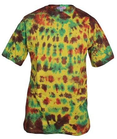 Ezhippie Mens Tie Dye T-Shirts Lightweight Cotton Festival Hippie Tops