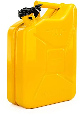 JCB Professional Jerry Can 10L, Fuel and Liquid Portable Container, Sturdy Steel Metal For Flammable Substances Like Petrol And Toxic Materials For Cars Trucks Motorcycle