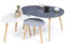 IDMarket - Set mit 3 Couchtischen Gaia, lackiert, Grau / Weiß, skandinavisch
