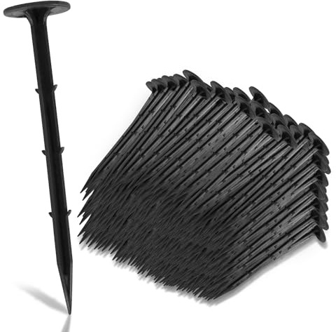 Herrselsam Lot de 600 piquets d'ancrage au sol pour toile de jardin ou couverture de bac à sable, lutte contre les mauvaises herbes, film couvre-sol, géotextile, grillage anti-taupe, polyvalent