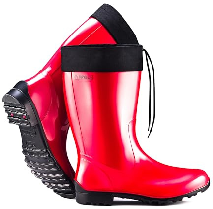Fjordvik Himmelsken Gummistiefel | Robuste Regenstiefel | Ideal für Hundewetter und Outdoor-Aktivitäten | Farbe: SCF rot, Gr.:38 / UK 5