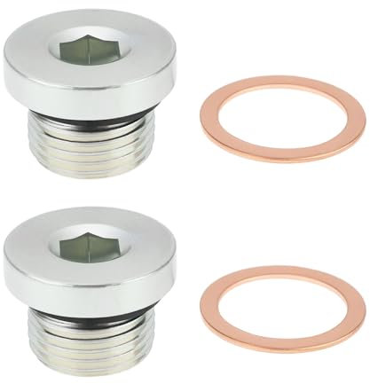 Briny River 2 Pezzi M18x16mm Rondelle In Rame Viti Di Scarico Olio Della Trasmissione Della Coppa Olio Esagonali 07119905428 7119905428 Compatibile Con Porsch Boxster