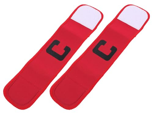 Cabilock Lot De 2 Brassards De Capitaine Élastiques Rouges en Caoutchouc Solide, Bandeaux Professionnels Antidérapants pour Football, Accessoires Multifonctions pour Matchs Et Entraînements D’équipe