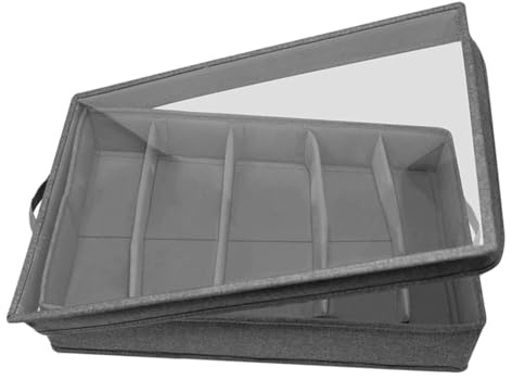 jojofuny Scatola Portaposate Portatile con Coperchio Trasparente Custodia Multifunzione per Coltelli Sicura e Resistente Organizer da Cucina con Divisori per Riporre Posate e Utensili