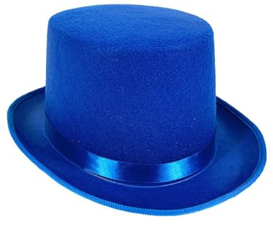PWGGMAA Adults Deluxe Top Hat Classic Tuxedo Magician Hat with Satin Band | soft non-woven fabric, flat wide brim, wedding carnival party stage performance headwear, for magic show cosplay photo props