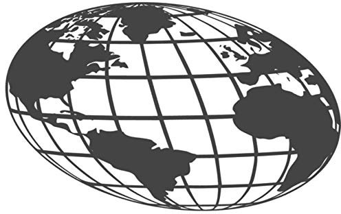 generisch Mappa del mondo adesivo per camper 20 cm, 30 cm e 50 cm, con griglia del mondo adesivo (282/6) (bianco lucido, 30 x 50 cm)