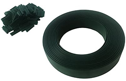 Toilinux.com Lot de 10 Kits lamelles occultantes en PVC avec Clip de Fixation de 50 m pour Grillage rigides - Vert | Brise-Vue et Pare-Soleil pour Jardin
