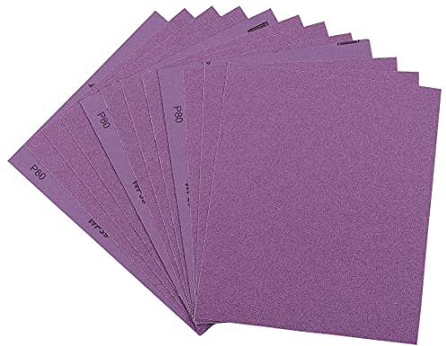 Sandpaper 80 Grit, Wet Dry Sanding Sheets 9 x 11 Inch, Advanced White Fused Alumina Abrasive Sander Paper for Wood Furniture Finishing, Metal Sanding, Automotive Polishing,12-Sheets