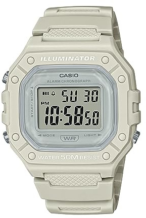 Casio Illuminator Alarm Chronograph Digital Sport Watch (Model W218HC-8A2V) (Light Gray)