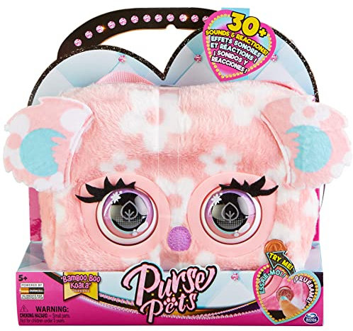PURSE PETS - BOLSO MASCOTA INTERACTIVA - KOALA - Bolso niña y Mascota Interactiva Koala con más de 30 Sonidos y Reacciones - 6064119 - Juguetes niña 5 años +