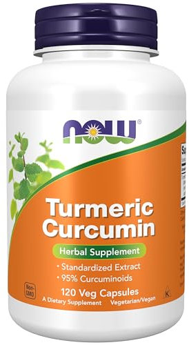Now Foods Turmeric Curcumin (Curcuma), 665mg, 120 capsule vegane, Testate in Laboratorio, Senza Soia, Senza Glutine, Vegetariane, senza OGM