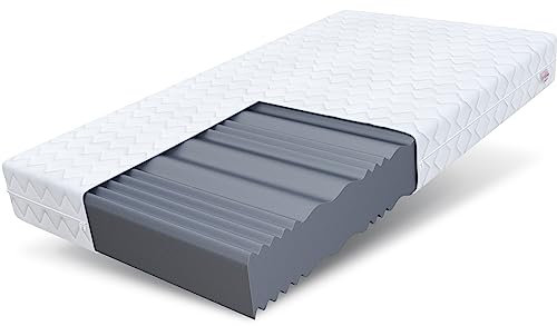 FDM Comfort Plus Schaumstoffmatratze 160x200 cm Höhe 20 cm 7-Liegezonen Matratze Kaltschaum H3 Öko-Tex Allergikergeeignet Bezug Waschbar Abnehmbar Weiß
