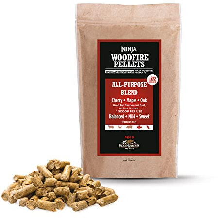 Ninja Woodfire Pellets Allzweckmischung 900 g, offizielle Ninja Woodfire Pellets, geeignet für Ninja Woodfire Außengrill XSKOGAPBPL2UK, Schwarz
