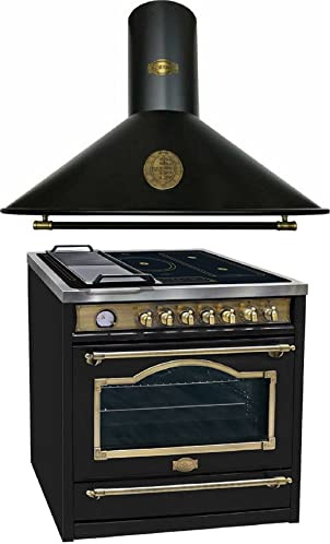 Kaiser - Centro de cocción de inducción HC 93655 IEm+A 9423 BE ECO, Centro de cocción eléctrico 90 cm con placa de inducción+campana extractora 90 cm