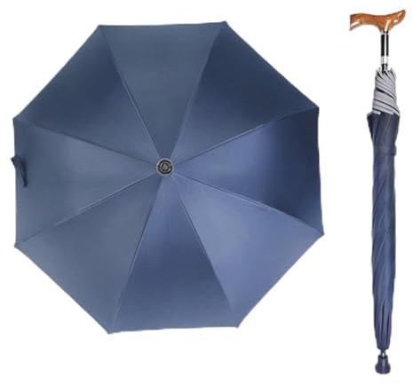 AVIITI Parapluie Canne Réglable En Hauteur Canne-Parasol Multifonction Sécurisée Parapluie Béquille Homme Femme Léger,Bleu,76~80cm/30~31inch