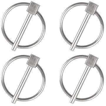 INCREWAY Goupille de sécurité, 4PCS Dia 3mm en acier inoxydable Goupille de sécurité ronde Goupille de verrouillage de remorque Goupille de fixation de Lynch pour piste, ferme, pelouse