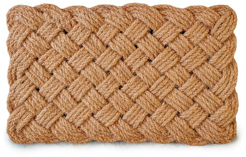 Rope Doormat 30x17 Inch, Woven Mat for Indoor and Covered Outdoor, Welcome Mat