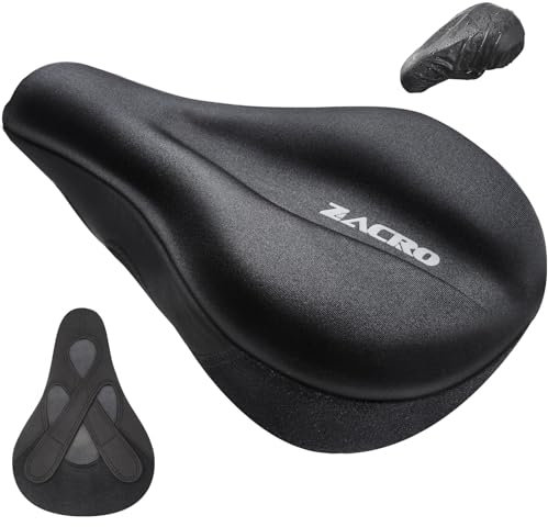 Zacro Sattelbezug Gel Fahrrad, Fahrradsattel Überzug Gelüberzug Fahrradsitzkissen für Damen Herren, Sattelbezüge, Fahrradsattelbezug, 28x18cm