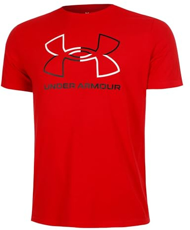 Under Armour Global Line Foundation Update Manches Courtes Hommes, T-Shirt Coton Ultra-Doux pour Homme, T-Shirt imprimé Respirant et au séchage Rapide, Red White Black, L, Red/White/Black, LG