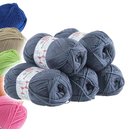 5 x 100g Strickgarn Kartopu BABY ONE Antipilling Babywolle Babygarn, Farbwahl, Farbe:K644 jeansblau