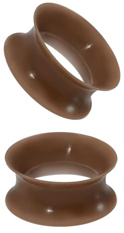 XIMAX 2PCS Ultra Thin Silicone Double Flared Flesh Skin Tone Ear Gauges Tunnel Plugs Soft and Smooth Skin Silicone Stretchers Expander for Women Men 8G-1 3-25mm