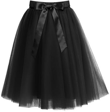Aitsite Jupe Tulle Femme Ballet Tutu Danse, Rétro Jupe en Tulle Courte Femme, Classique Tutu en Tulle Jupe Courte Style Années 80 Jupette Danse Convient pour Années 50 Parties Aniversaire Carnaval