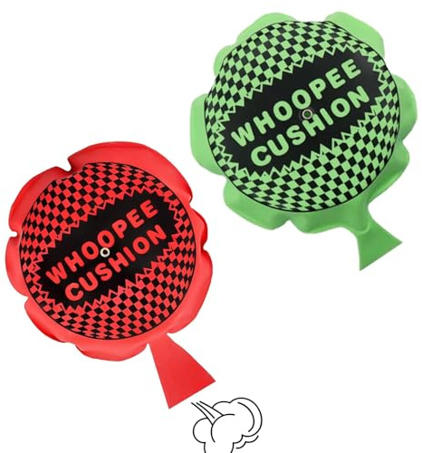 HcvGcm Furzkissen, 2 Stück Pupskissen in Rot und Grün, Groß und Laut Ideal für Scherze, Geburtstagsfeiern, Halloween Partys und Familienfeste, 15 cm x 19 cm