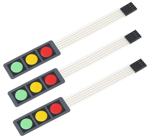 OTOTEC 3Pcs 3 Key Membrane Switch 57x20mm Compatible with Ard-uino Raspberry Pi and DIY Electronics