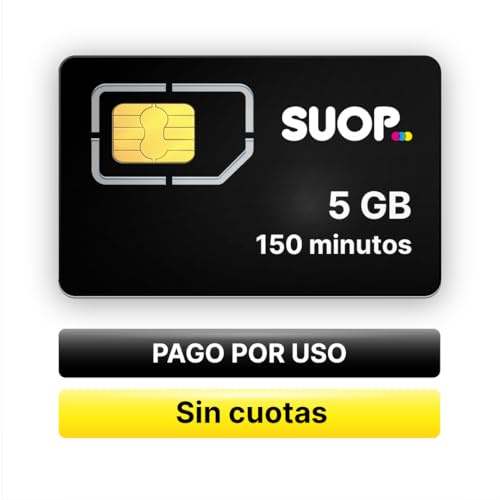 Tarjeta SIM prepago con 5 GB y 150 Minutos. Prepago con Datos y Llamadas para móvil y Reloj Inteligente de niños. Prepago sin cuotas ni Cuenta bancaria.